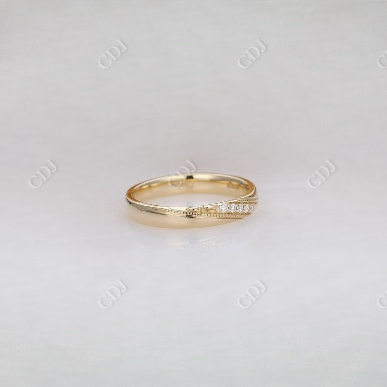 Round Cut Wide Lab Grown Diamond Wedding Band Wedding Band customdiamjewel   