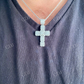 Baguette Diamond Iced Cross Hip Hop Pendant  customdiamjewel   