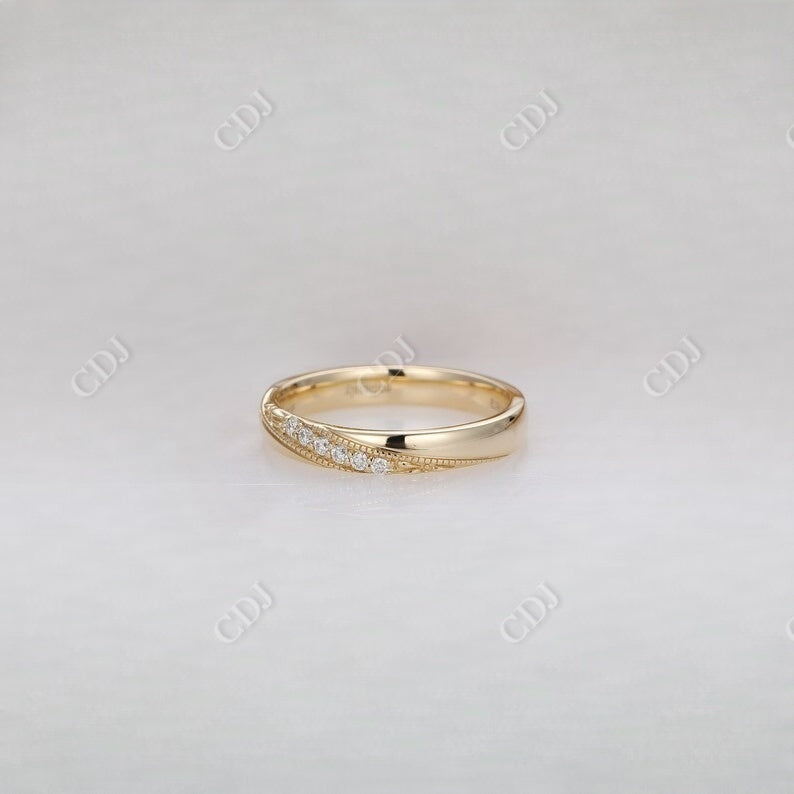 Round Cut Wide Lab Grown Diamond Wedding Band Wedding Band customdiamjewel   