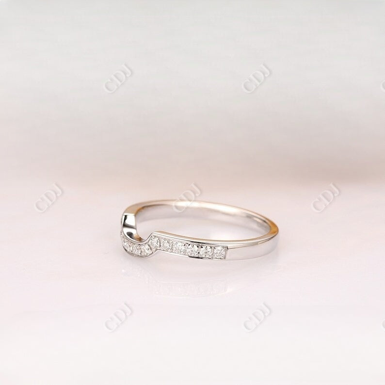 Round White Gold Lab grown Diamond Curved Wedding Band Wedding Band customdiamjewel   