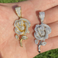 Ladies Solid Gold Rose Flower Iced Hip Hop Pendant  customdiamjewel   