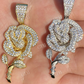 Ladies Solid Gold Rose Flower Iced Hip Hop Pendant  customdiamjewel   