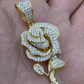 Ladies Solid Gold Rose Flower Iced Hip Hop Pendant  customdiamjewel   