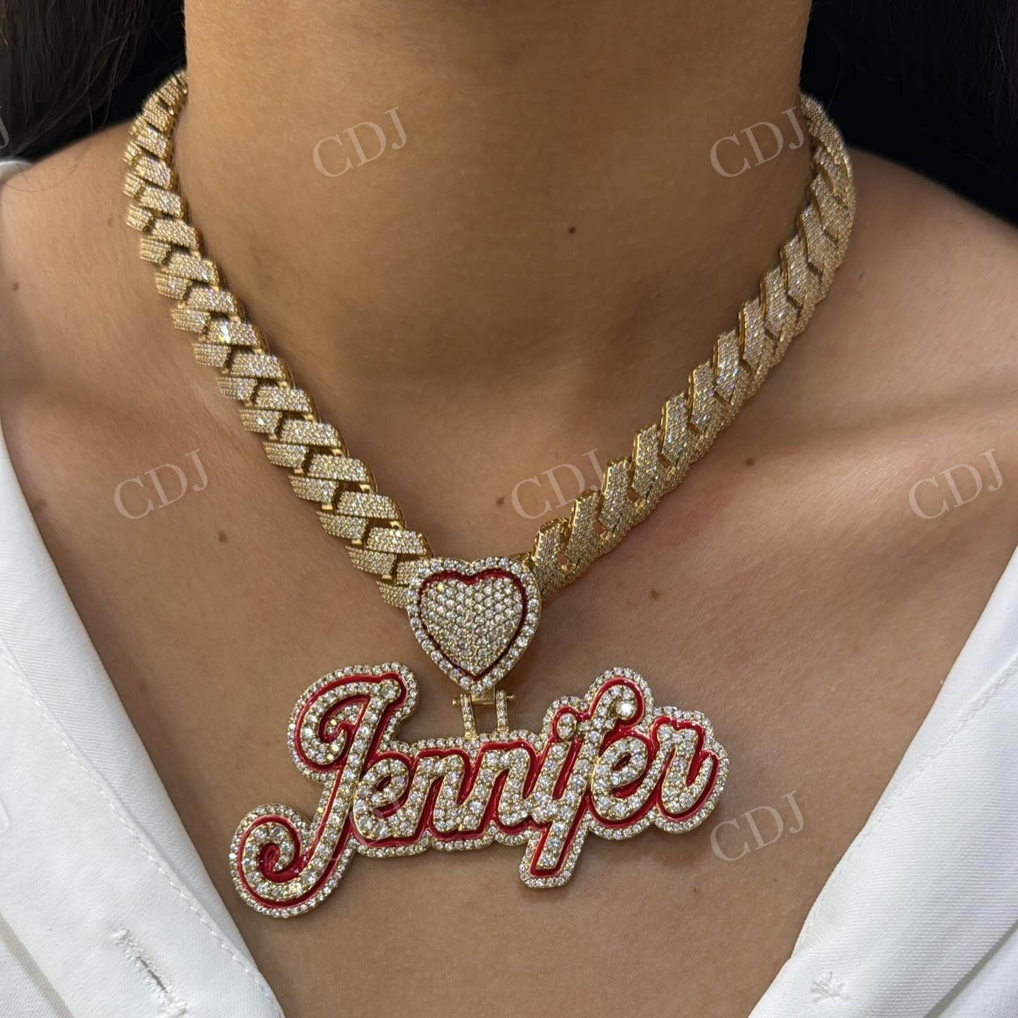 Enamel Print Customized Letter Pendant hip hop jewelry CustomDiamJewel   