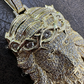 14K Gold Vermeil Iced Out Jesus Pendant  customdiamjewel   