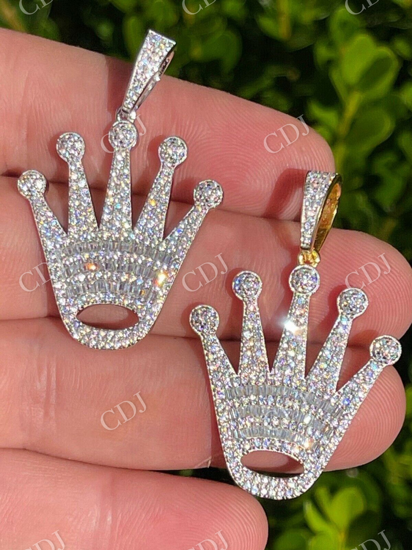 Gold Hip Hop King Crown Pendant  customdiamjewel   