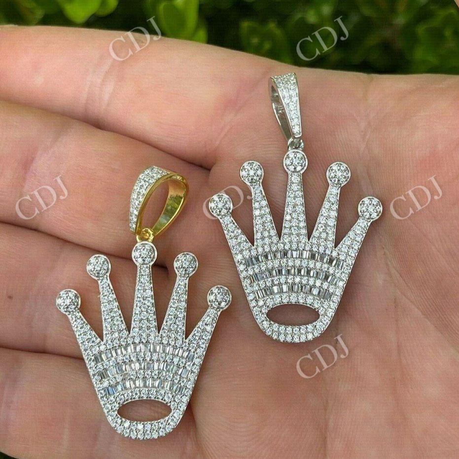 Gold Hip Hop King Crown Pendant  customdiamjewel   