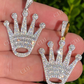 Gold Hip Hop King Crown Pendant  customdiamjewel   