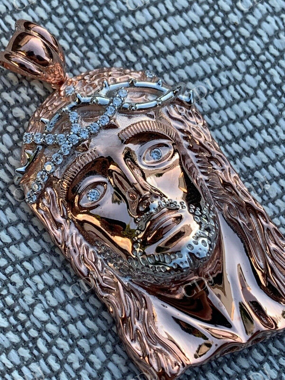 14k Rose Gold Finish Jesus Piece ITALY Pendant  customdiamjewel   