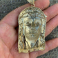 14K Gold Round Diamond Jesus Piece Pendant  customdiamjewel   