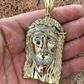 14K Gold Round Diamond Jesus Piece Pendant  customdiamjewel   