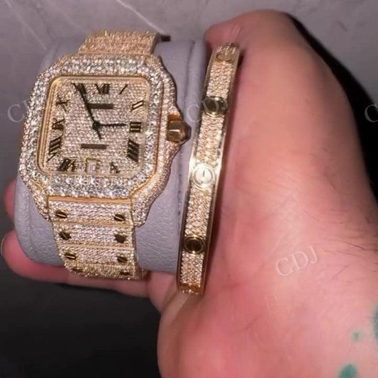 Iced Out Hip Hop Studed Luxury Watch For Men hip hop jewelry CustomDiamJewel   