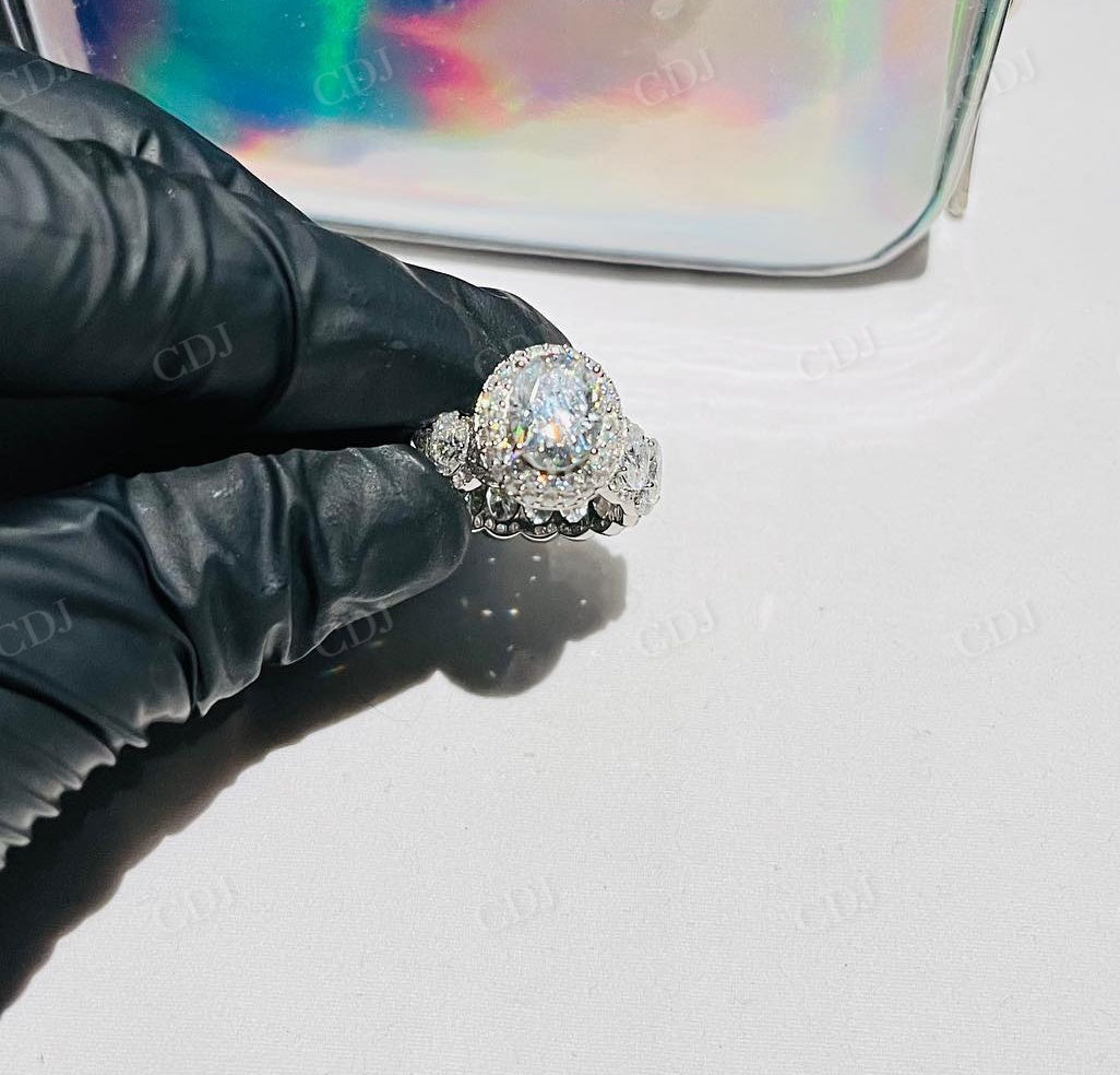 Fully Iced out Moissanie Diamond Ring hip hop jewelry CustomDiamJewel   