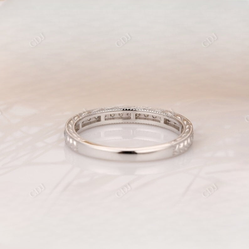 Milgrain Round Cut Lab Grown Diamond Wedding Band Wedding Band customdiamjewel   