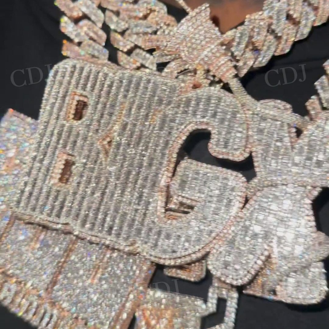 Fully Iced Out Custom Hip Hop Diamond Pendant hip hop jewelry customdiamjewel   