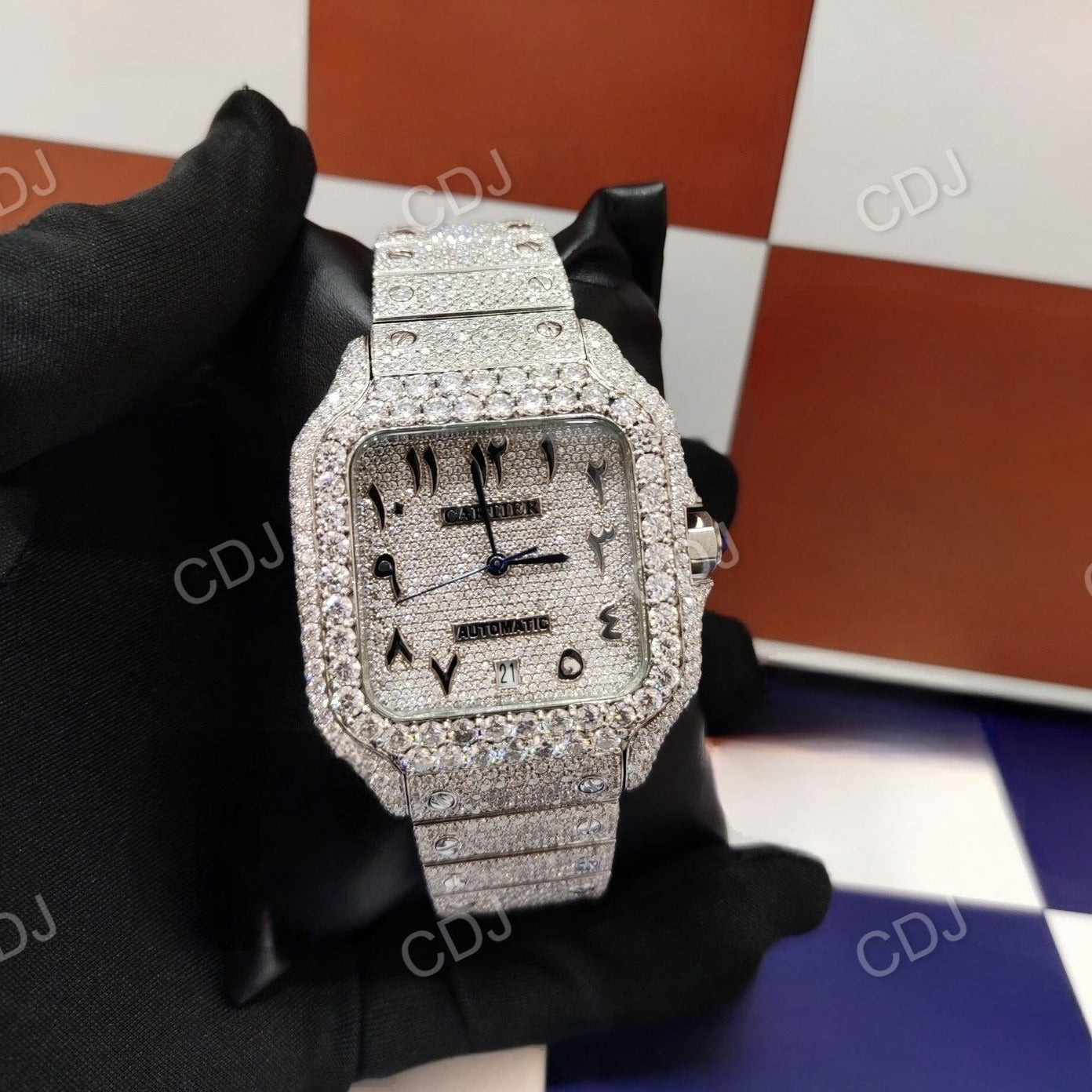 Newest High Quality Wrist Watch Lab Grown Diamond Fully Diamond Watches Hip Hop Jewelry Stainless Steel Watch Wholesaler From India  customdiamjewel   