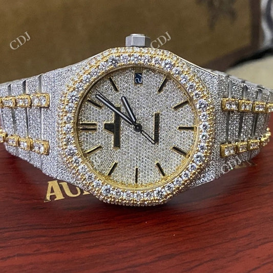 Two Tone AP Moissanite Watch  customdiamjewel   