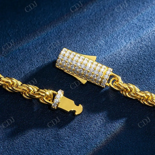 5mm Rope Mossanite Clasp Bracelet  CustomDiamJewel   