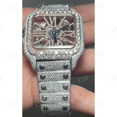 Custom Skeleton Iced Out Luxury Designer Watch Lab Grown Diamond Watch 22 to 23 CTW (Approx)  customdiamjewel   