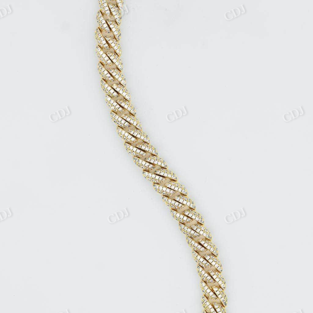 Antique Solid Gold Iced Out Diamond Cuban Chain  customdiamjewel   