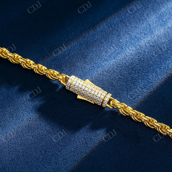 5mm Rope Mossanite Clasp Bracelet  CustomDiamJewel   