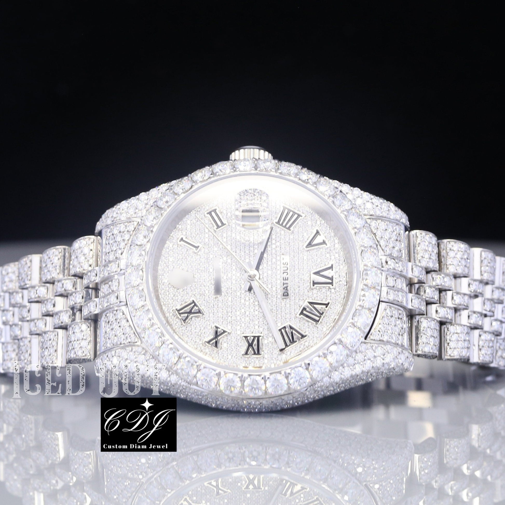 22CTW (Approx.) Top Brand Natural Diamond Day Date Watches For Men Women  customdiamjewel   