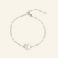 0.85CTW Natural Diamond Heart Charm Adjustable Bracelet  customdiamjewel 10 KT Solid Gold White Gold VVS-EF