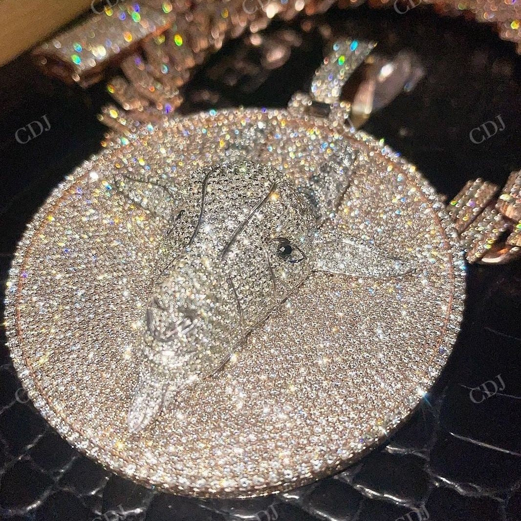 GOAT Face Fully Iced Out Diamond Pendant hip hop jewelry CustomDiamJewel   