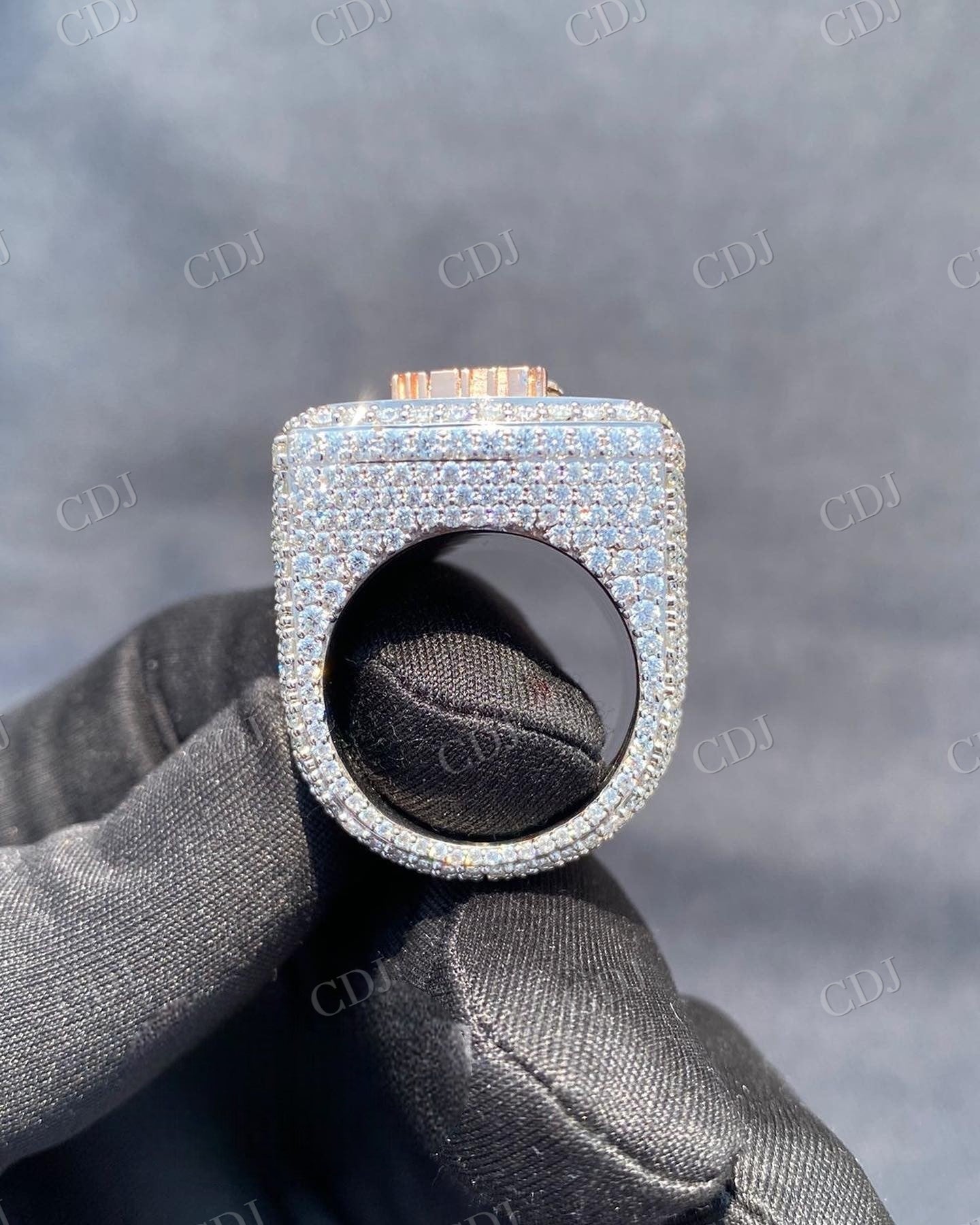 Custom Moissanite Gold Plated Hip Hop Ring hip hop jewelry CustomDiamJewel   