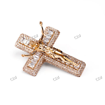 VVS Moissanite Diamond Cross Crist Designer Hip Hop Pendant hip hop jewelry CustomDiamJewel