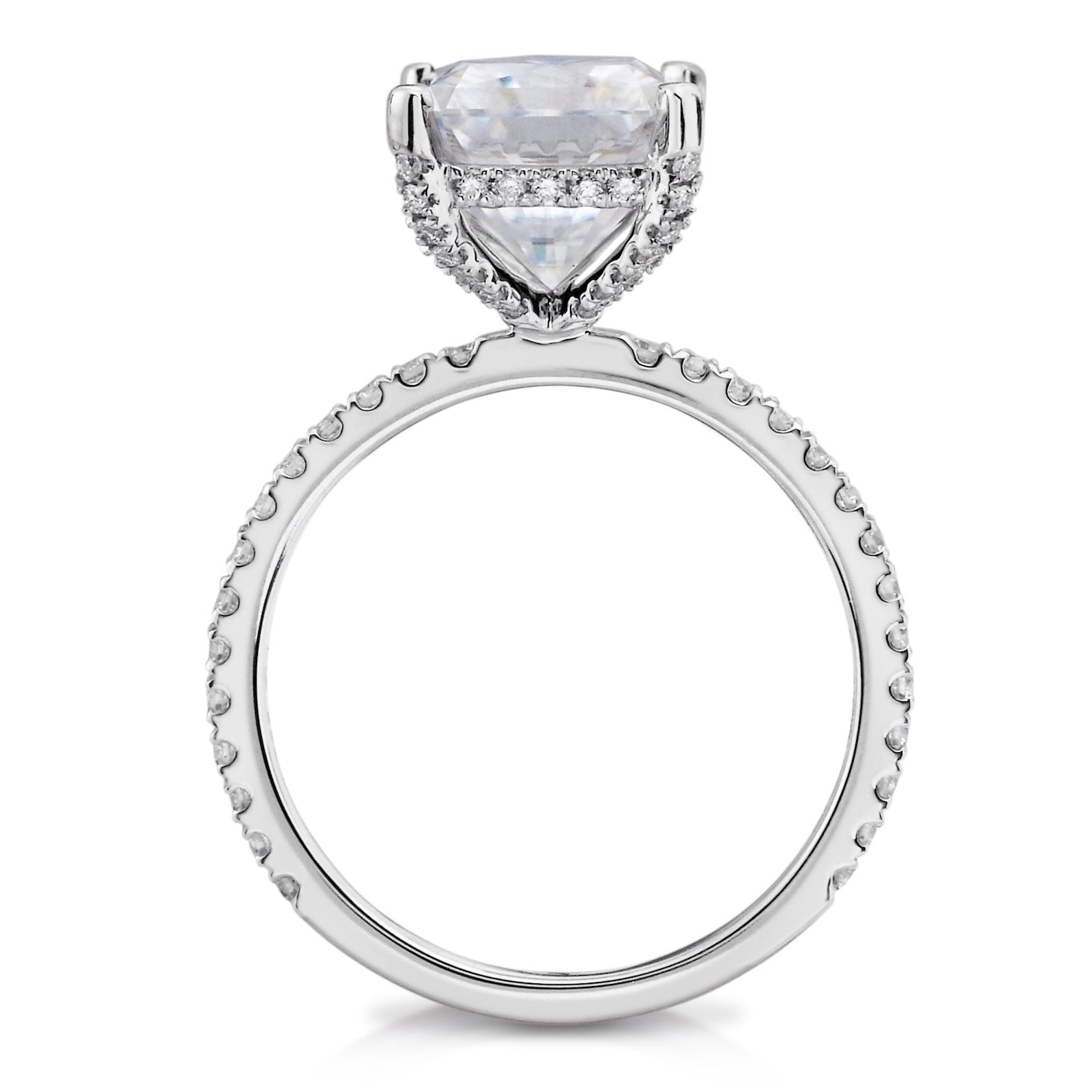 Cushion Cut Moissanite Eternity Engagement Ring  customdiamjewel   