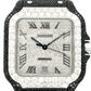 Cartier Santos Black And White Diamond Moissanite Watch  customdiamjewel   