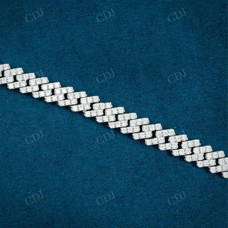 8MM Diamond White Gold Cuban Link Bracelet hip hop jewelry customdiamjewel   