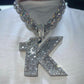 Fully Iced Out Diamond Silver K1 Pendant hip hop jewelry CustomDiamJewel   