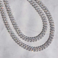 2 Row Round Diamond Cuban Chain Necklace  customdiamjewel   