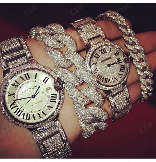 Customized Round Natural Diamond Hip Hop Watch  customdiamjewel   