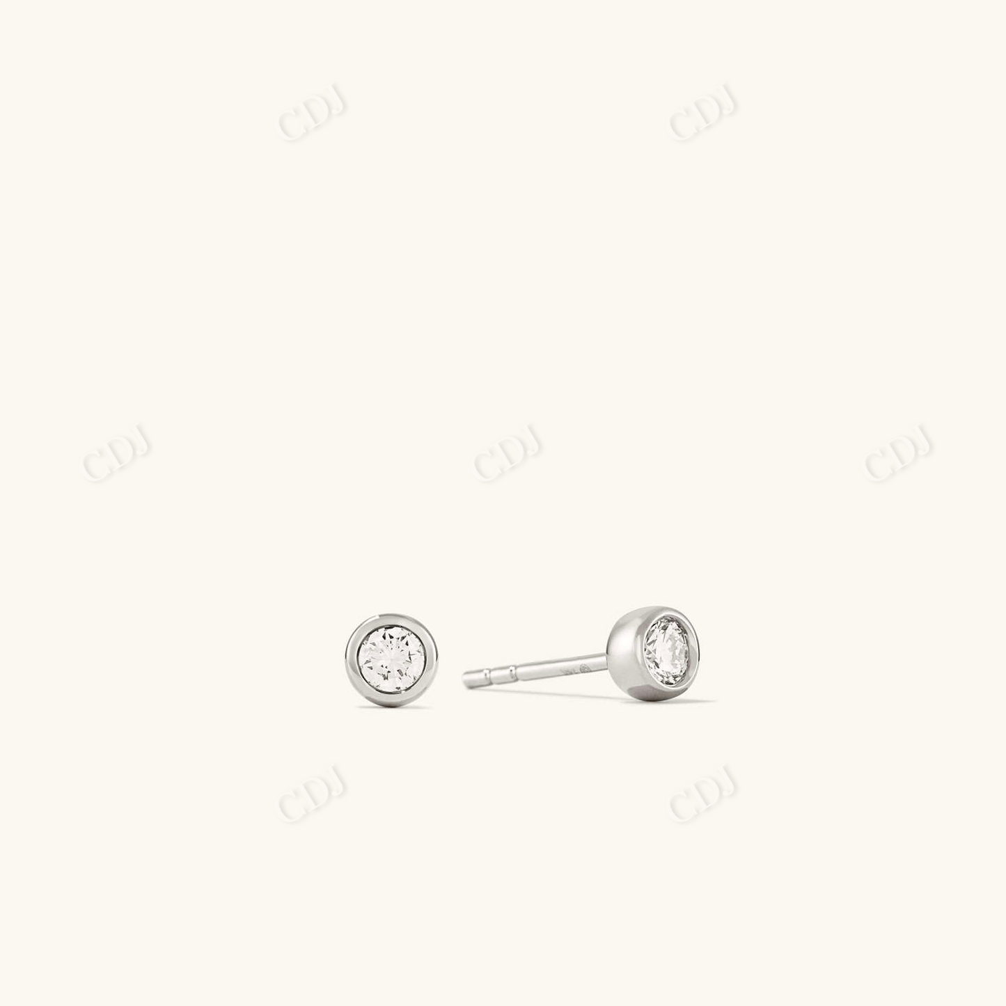 Round Diamond Studs 14K Solid Gold Earrings  customdiamjewel   