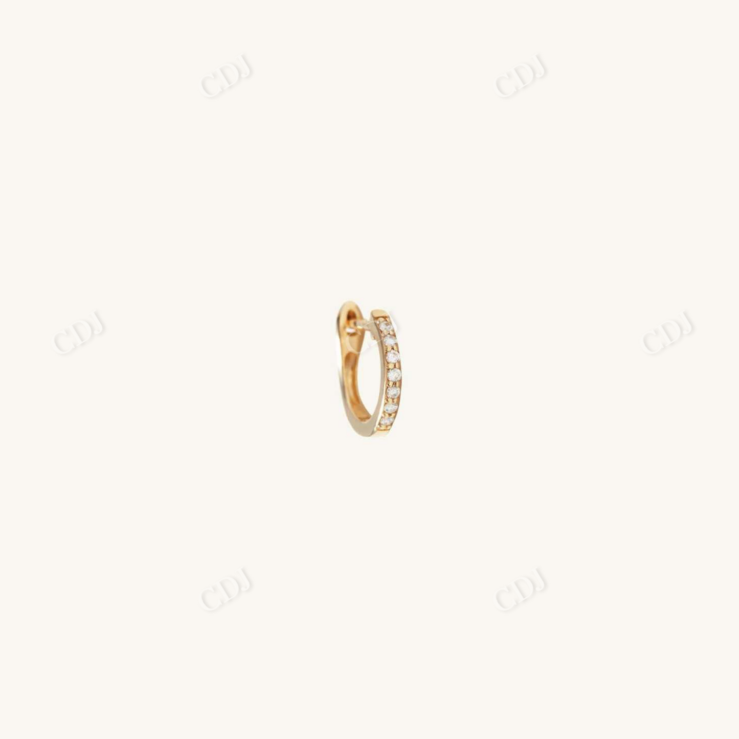 Diamond Eternity Single Hoop Earring  customdiamjewel 10 KT Solid Gold Yellow Gold VVS-EF