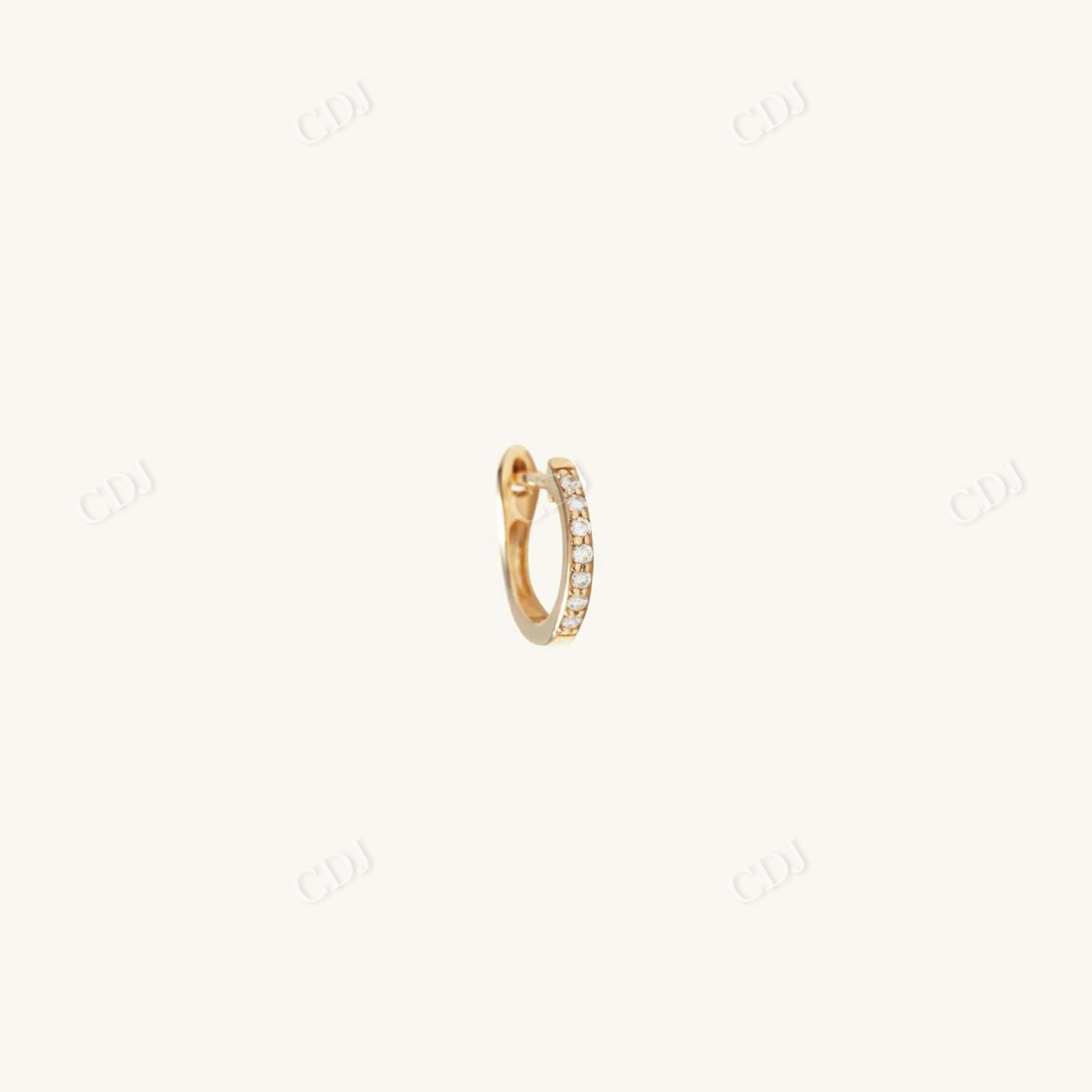 Diamond Eternity Single Hoop Earring  customdiamjewel 10 KT Solid Gold Yellow Gold VVS-EF