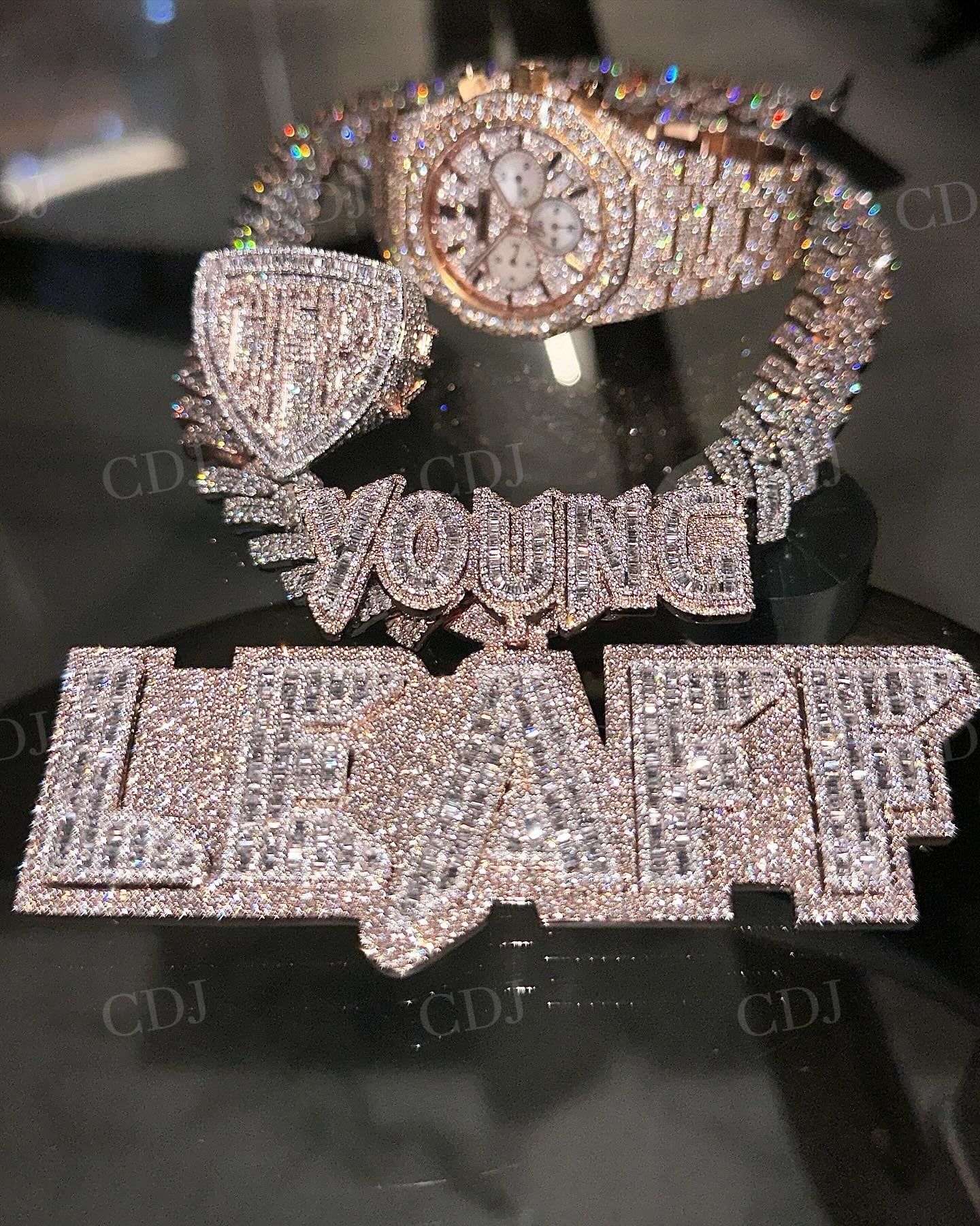 Customized LEAFF Letter Hip Hop Diamond Pendant hip hop jewelry customdiamjewel   