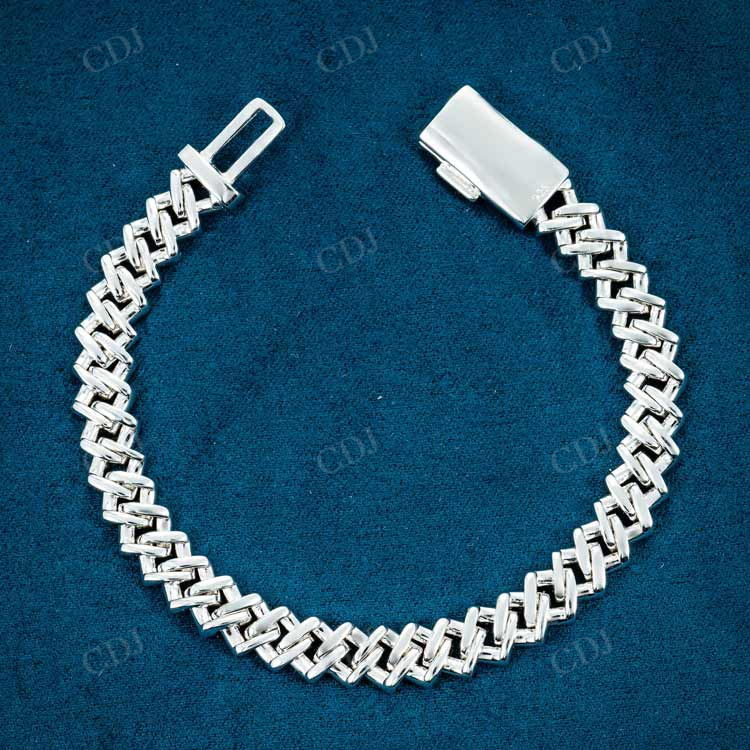 8MM Diamond White Gold Cuban Link Bracelet hip hop jewelry customdiamjewel   