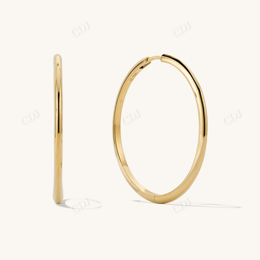 Tube Hoop Earrings Gold Lightweight Oversized Earrings  customdiamjewel 10 KT Solid Gold Yellow Gold 