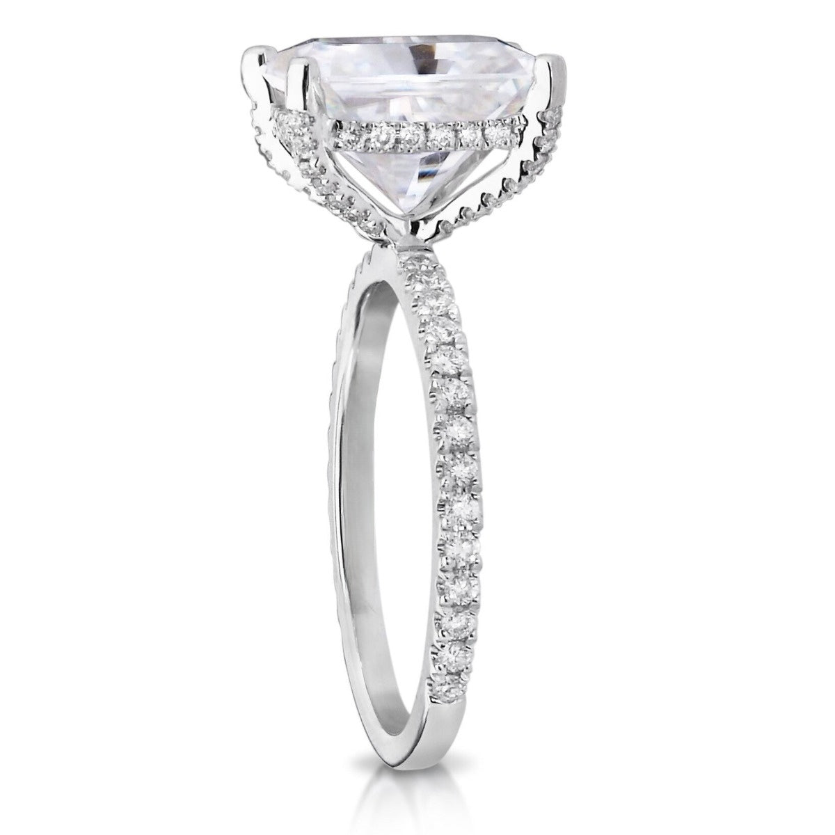 Cushion Cut Moissanite Eternity Engagement Ring  customdiamjewel   