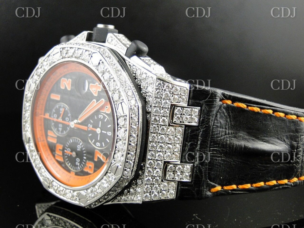 Moissanite Diamond Watch Audemars Piguet Royal Oak Diamond Watch Hip Hop Watch 12.00 CTW (Approx)  customdiamjewel   