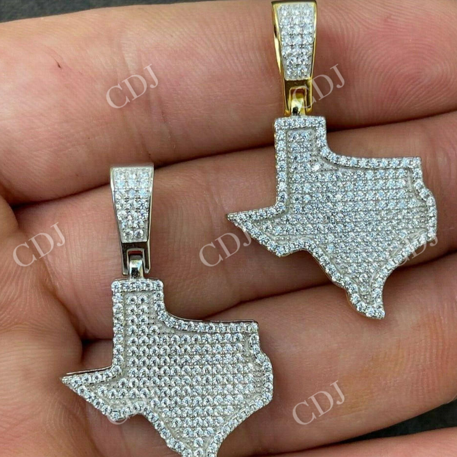 14k Gold Hip Hop Texas State Shape Pendant  customdiamjewel   