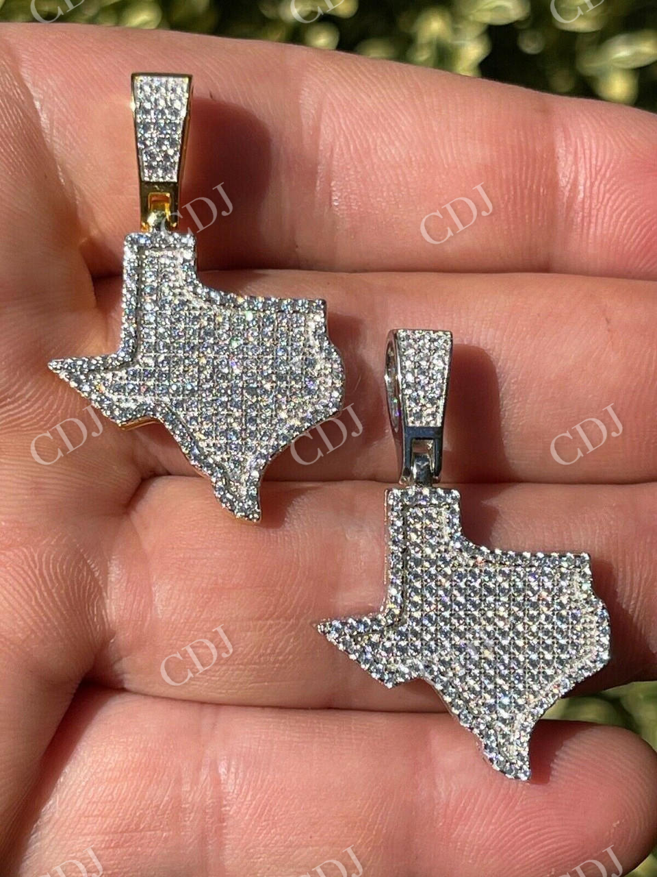 14k Gold Hip Hop Texas State Shape Pendant  customdiamjewel   