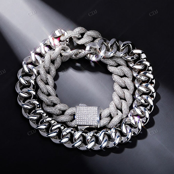 Iced Out 18MM Miami Link Cuban Chain hip hop jewelry CustomDiamJewel