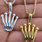 King Crown 14K Solid Gold Finished Pendant  customdiamjewel   