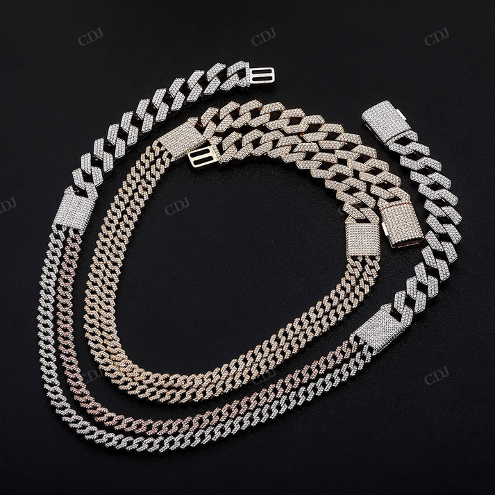 Hip Hop S925 19mm Diamond Stacked Cuban Chain hip hop jewelry CustomDiamJewel