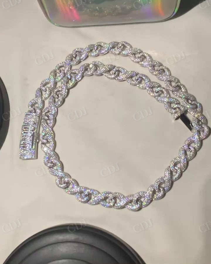 925 Sterling Silver Iced Out Diamond VVS Chain hip hop jewelry CustomDiamJewel   